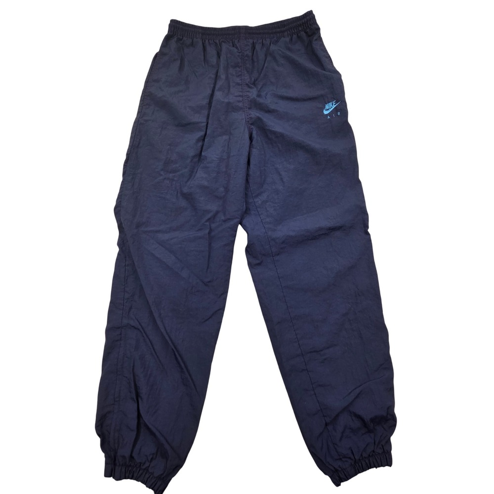 Vintage 90s Nike Air Track Navy Blue Pants Mens XL Ankle Zip Nylon Windbreaker